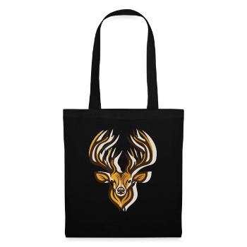 Cerf - Sac en tissu - noir - Devant