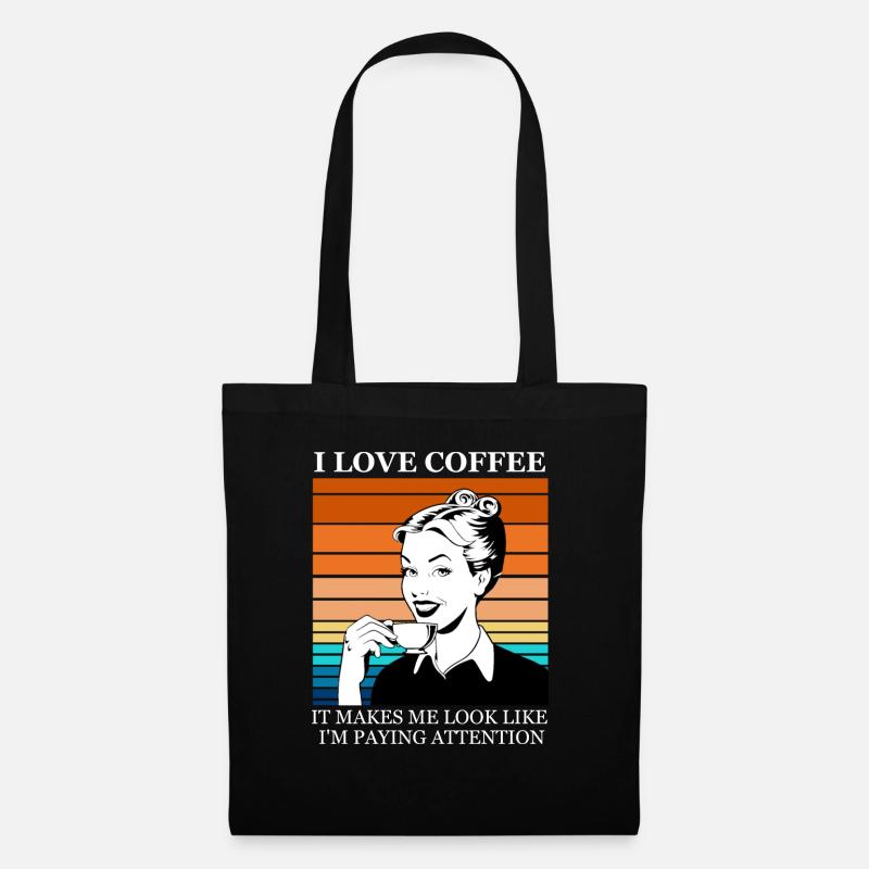 I Love Coffee - Stoffbeutel - Schwarz
