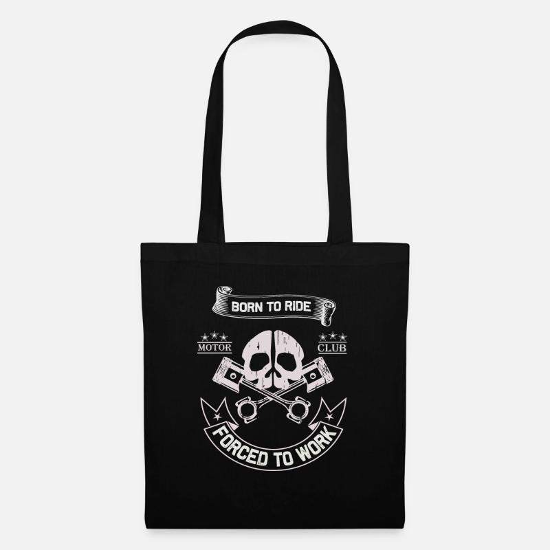Born To Ride MC Skull Piston Design - Stoffbeutel - Schwarz