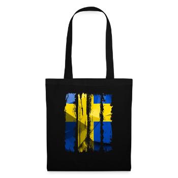 Schweden Schweden Flagge national norden skandinavia - Stoffbeutel - Schwarz - Vorne