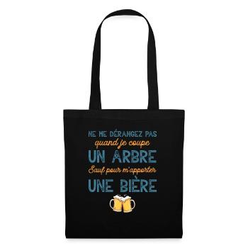 Bûcheron cadeau humour homme tronçonneuse noël - Sac en tissu - noir - Devant