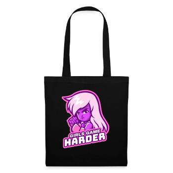 Girls Game Harder - Tote Bag - black - Front