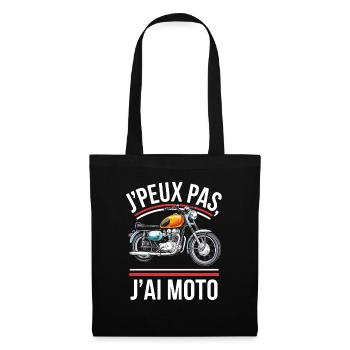 J'peux pas, j'ai moto - Sac en tissu - noir - Devant