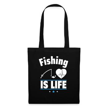 Fishing Is Life, Fishing, Angler - Tote Bag - black - Front