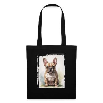 Portrait Bouledogue Français - Sac en tissu - noir - Devant