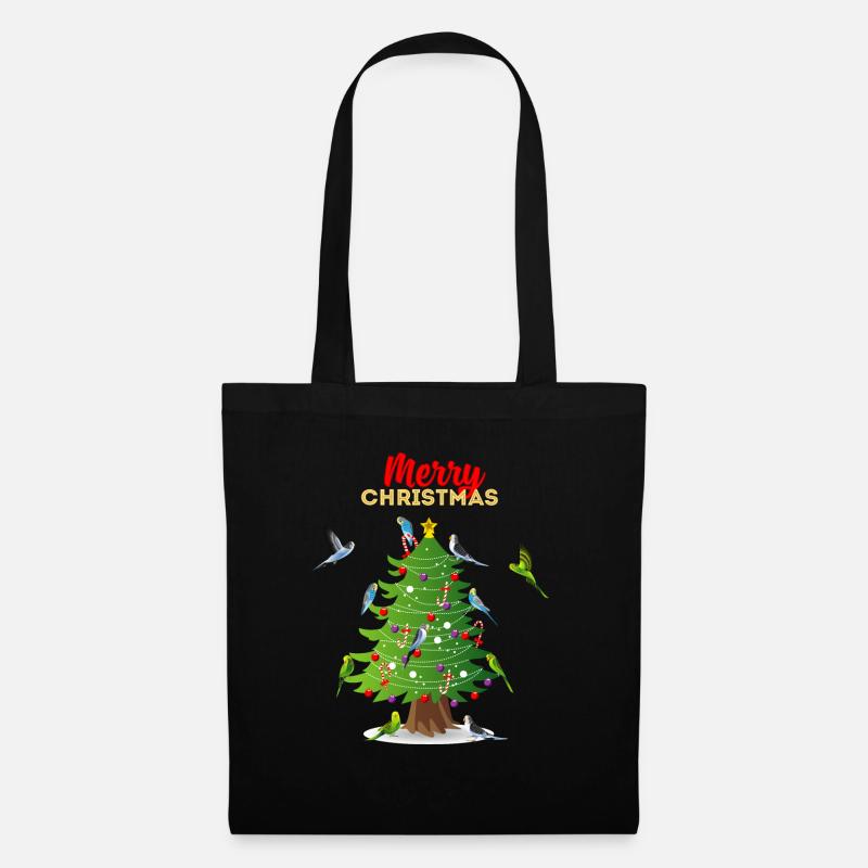 Budgie Christmas tree gift Christmas - Tote Bag - black