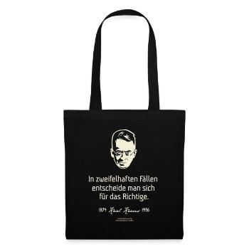 Karl Kraus Zitat zu Zweifelsfällen - Stoffbeutel - Schwarz - Vorne