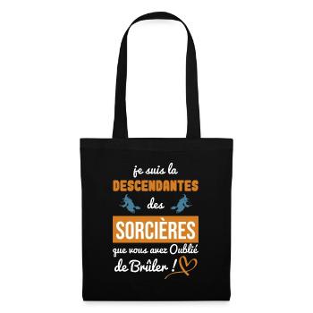la descendante des sorcières sorcellerie magie - Sac en tissu - noir - Devant