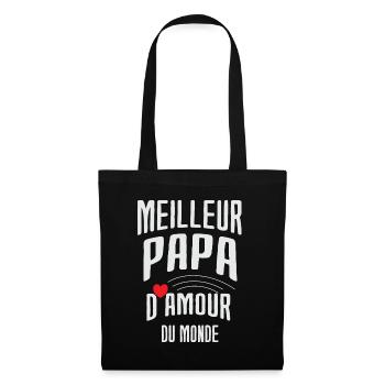 cadeau pour le meilleur Papa d'amour du monde - Sac en tissu - noir - Devant