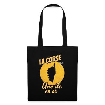 La corse une ile en or - Sac en tissu - noir - Devant