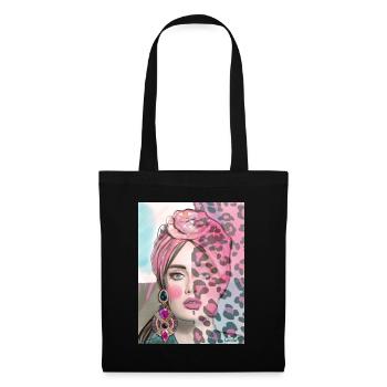 Visage glamour - Sac en tissu - noir - Devant