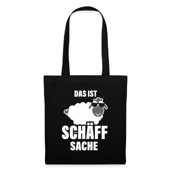 Das ist Chef Sache Schaf Schäff Wortspiel - Stoffbeutel - Schwarz - Vorne