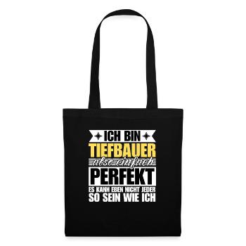 Perfekter Tiefbauer - Stoffbeutel - Schwarz - Vorne