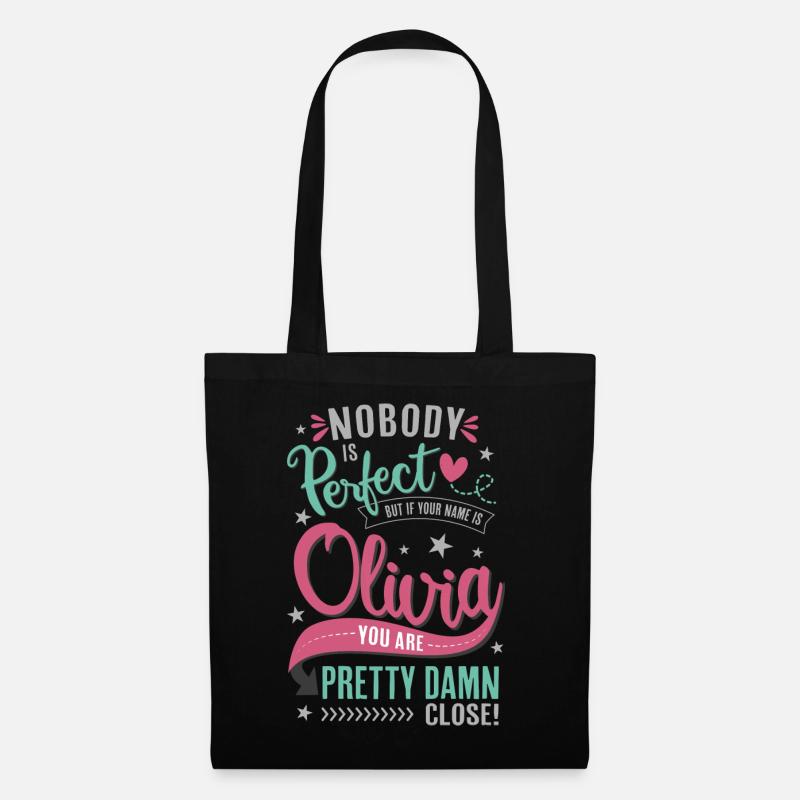 Olivia Name Namenstag Spruch Geschenk Mädchen - Stoffbeutel - Schwarz