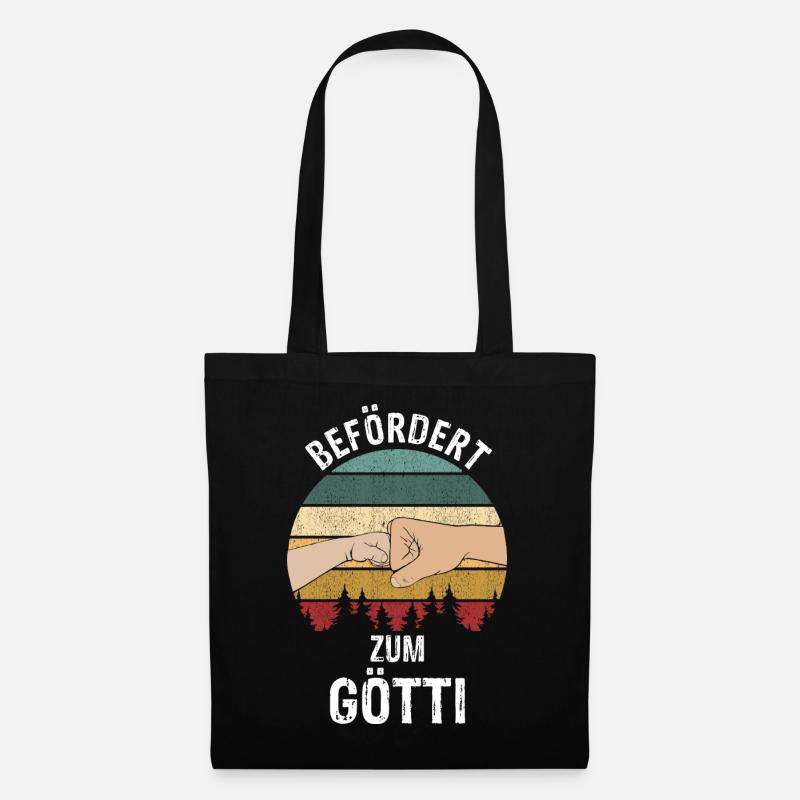 Befördert zum Götti - Götti Fragen - Stoffbeutel - Schwarz