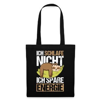 Ich schlafe nicht Ich spare Energie - Stoffbeutel - Schwarz - Vorne