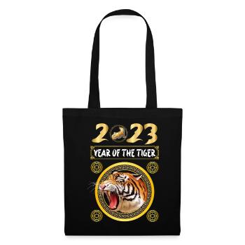 Year of the Tiger 2023 - Chinesisches Neujahrsfest - Stoffbeutel - Schwarz - Vorne