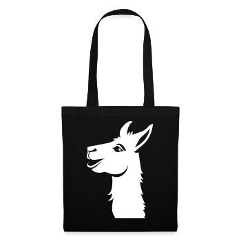Lustige Lama Silhouette Freche Spaß Lamas - Stoffbeutel - Schwarz - Vorne