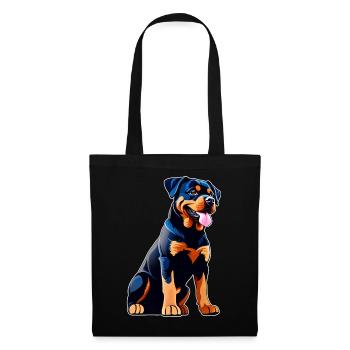 Cute Rottweiler in comic style - Tote Bag - black - Front