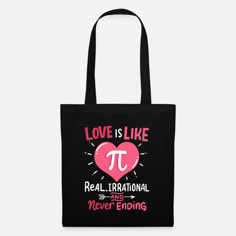 Love Is Like Pi Mathematics Math Valentine's Day - Tote Bag - black