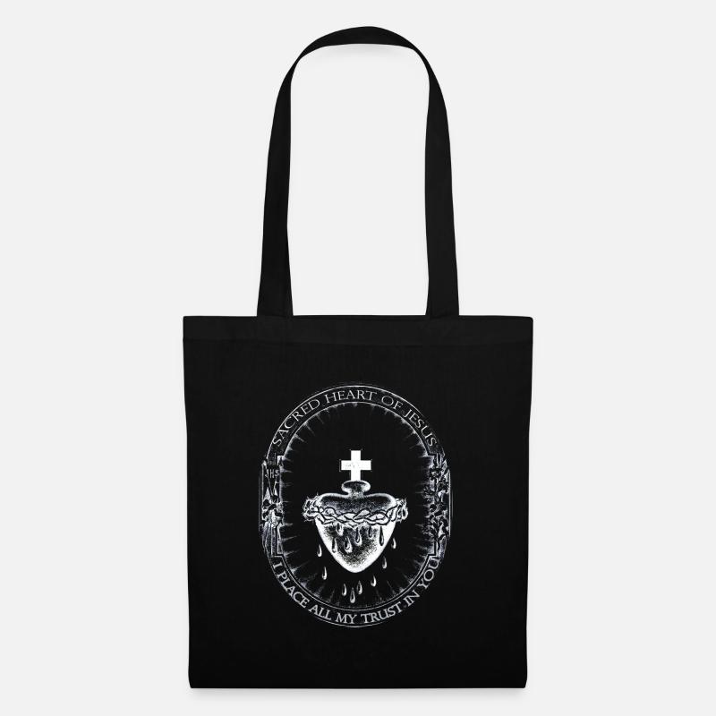 Heiliges Herz Jesu vertraue ich dir - Stoffbeutel - Schwarz