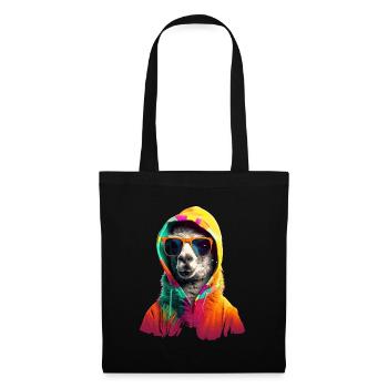 Llama with Sunglasses Colorful Cool Alpaca Llama - Tote Bag - black - Front