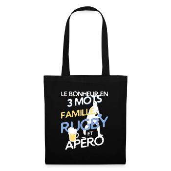 Rugby, family and aperitif - Tote Bag - black - Front