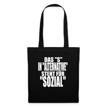 AfD stoppen gegen rechts Demokratie Vielfalt links - Stoffbeutel - Schwarz - Vorne