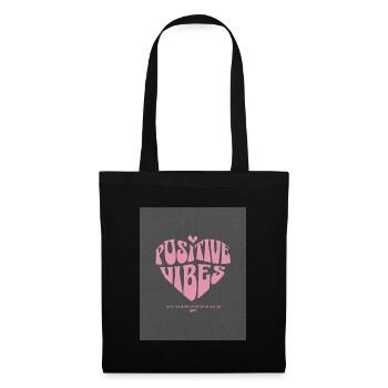 Cœur à ondes positives - Sac en tissu - noir - Devant
