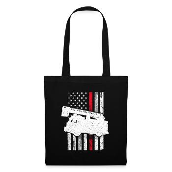 drapeau de pompier de camion américain Conception pour un camion américain - Sac en tissu - noir - Devant