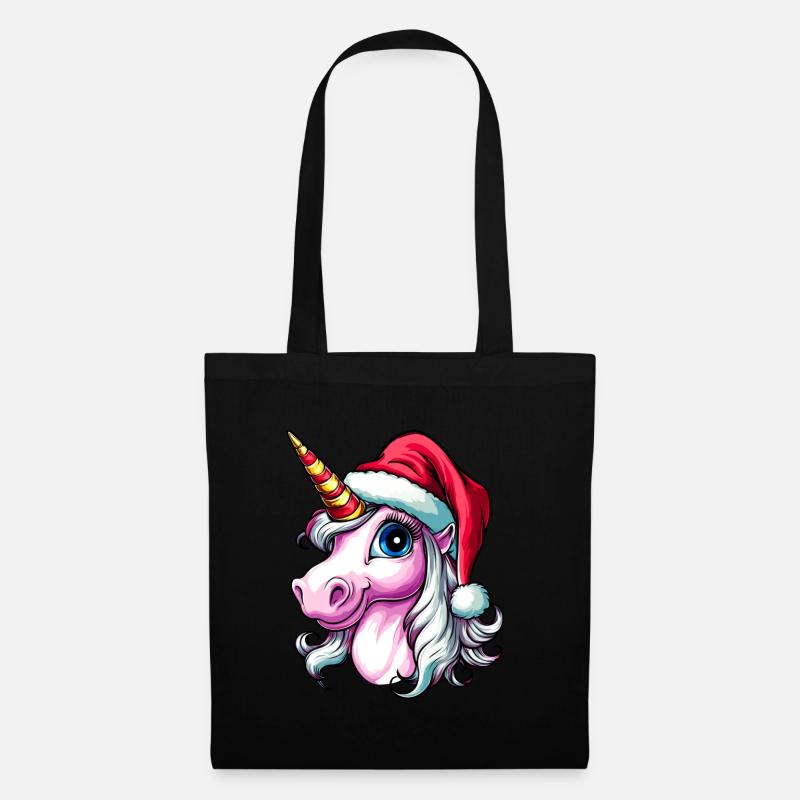 Einhorn Weihnachten - Stoffbeutel - Schwarz