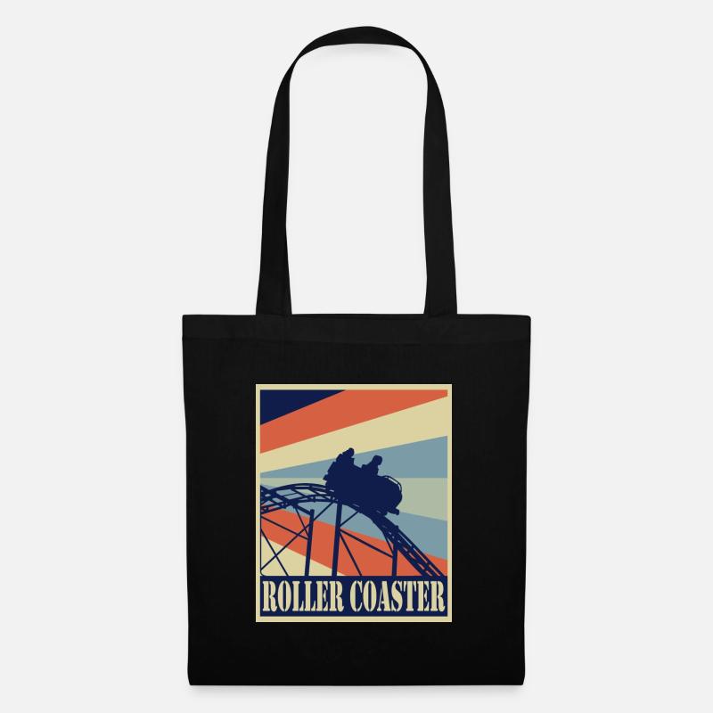 Roller Coaster Rollercoaster - Retro Style Vintage - Tote Bag - black