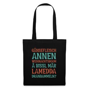 Weihnachtbaum & Lametta (Sächsisch-Edition) - Stoffbeutel - Schwarz - Vorne