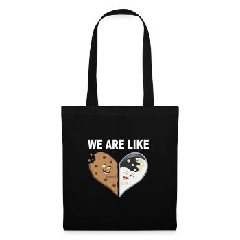 We are like milk and cookies Couple love breakfast - Tote Bag - black - Front