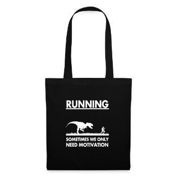 Course à pied motivation dinosaure cadeau idée cadeau - Sac en tissu - noir - Devant