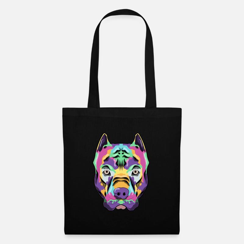 Bully Pit Bull Terrier Wasserfarbe Geschenk - Stoffbeutel - Schwarz