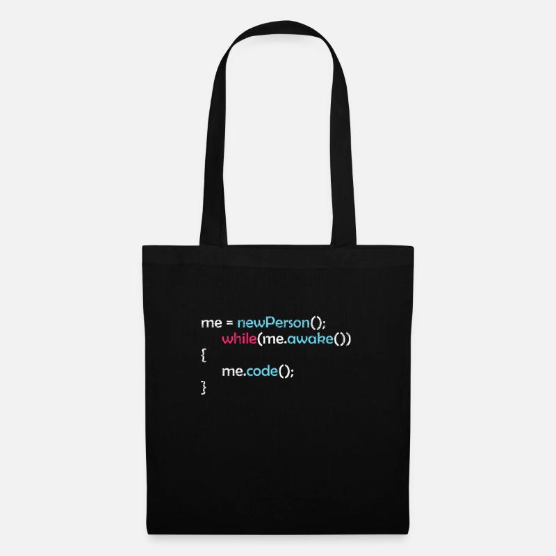 Alors réveillé je code drôle dire cadeau - Sac en tissu - noir