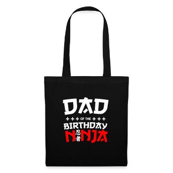 Dad of the Birthday Ninja Party Thema - Stoffbeutel - Schwarz - Vorne