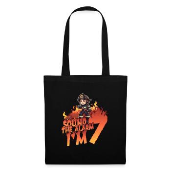 Kids Firefighter 7 Year Old Birthday Boy Theme - Tote Bag - black - Front