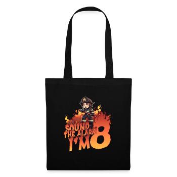 Kids Firefighter 8 Year Old Birthday Boy Theme - Tote Bag - black - Front