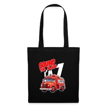 Kids Fire Truck 1 Year Old Firefighter Birthday - Stoffbeutel - Schwarz - Vorne