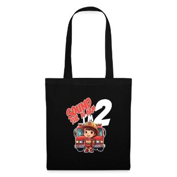 Kids Firefighter 2 Year Old Birthday Boy Theme - Tote Bag - black - Front
