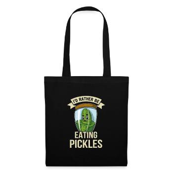 Concombres, cornichons, cornichons, fruits, aliments - Sac en tissu - noir - Devant