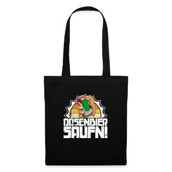 Saufen Bier Trinken Alkohol Dosenbier Bierzelt - Stoffbeutel - Schwarz - Vorne