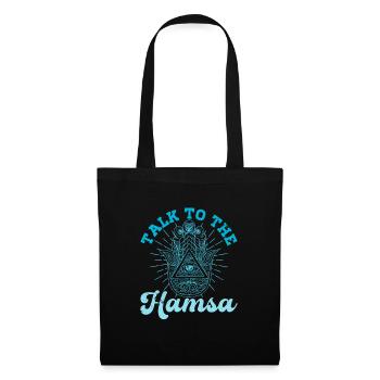Hamsa Eye Hand Talisman Yoga Fluchschutz - Stoffbeutel - Schwarz - Vorne