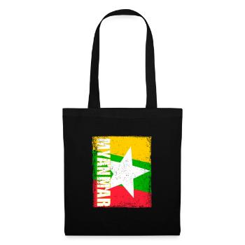 Burmesisch Myanmar Asien Birma Flagge Reise - Stoffbeutel - Schwarz - Vorne