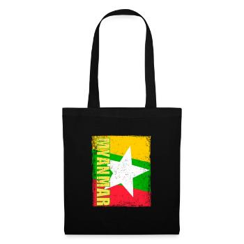 Burmesisch Myanmar Asien Birma Flagge Reise - Stoffbeutel - Schwarz - Vorne