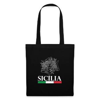 Sizilien Trinacria Region Italien Urlaub Catania - Stoffbeutel - Schwarz - Vorne