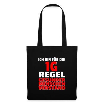 1G Regel Gesund Genesen Getestet T-Shirt - Stoffbeutel - Schwarz - Vorne