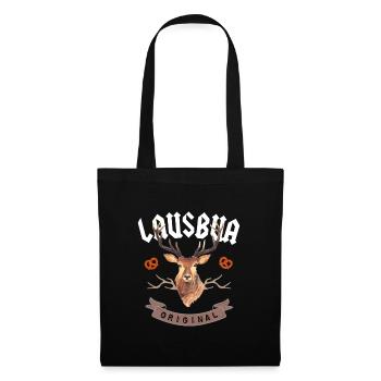 Lausbua Oktober Bier Hirsch Lederhosn Dirndl Shirt - Stoffbeutel - Schwarz - Vorne